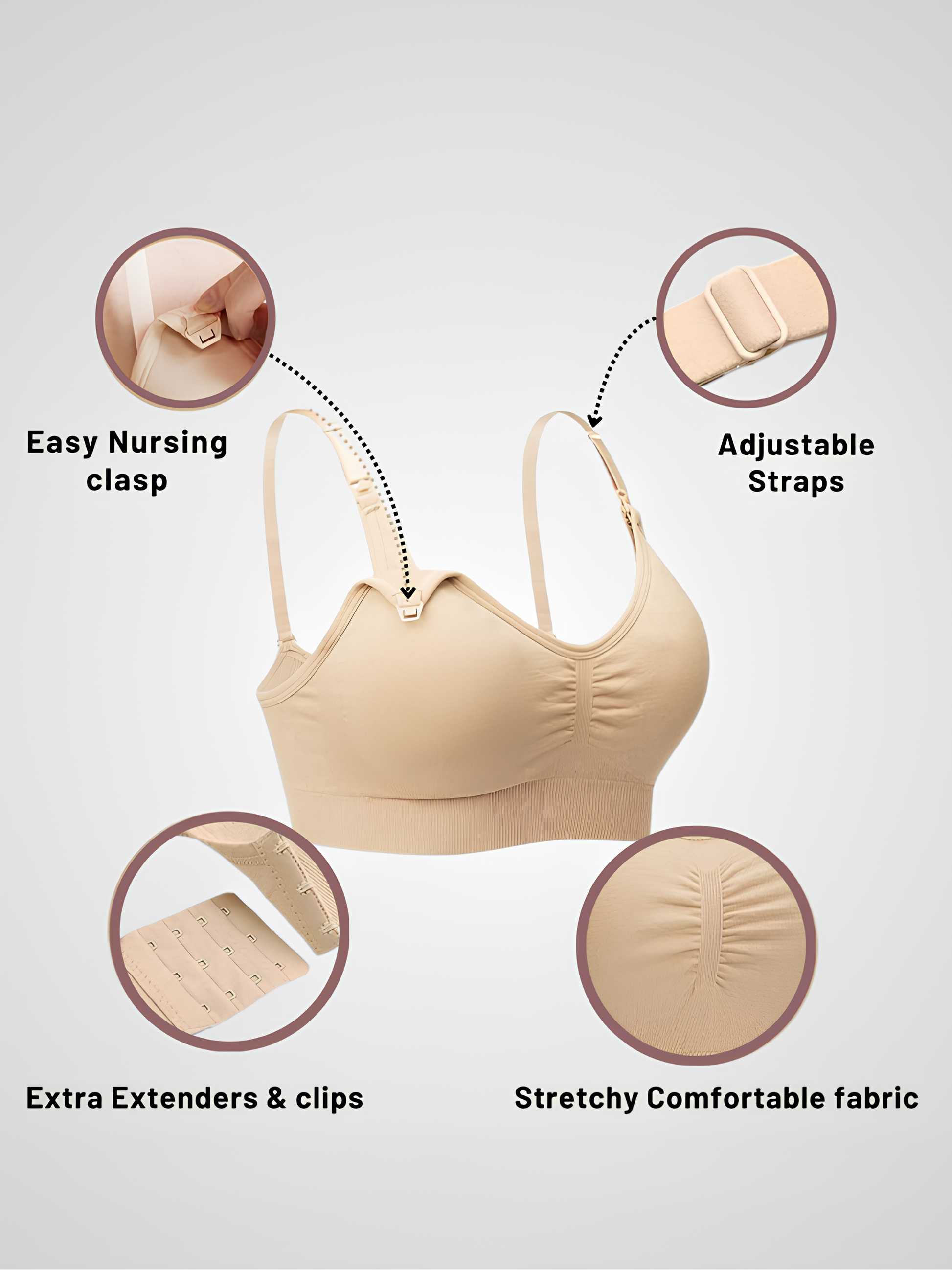 Halo Seamless Nursing Bra-Huggleo-