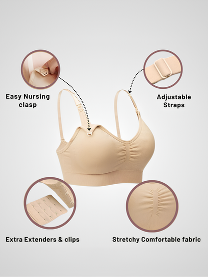 Halo Seamless Nursing Bra-Huggleo-