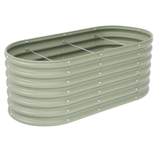 96x48x24 in ft Galvanized Raised Garden Bed 478 Gallon Oval Planter