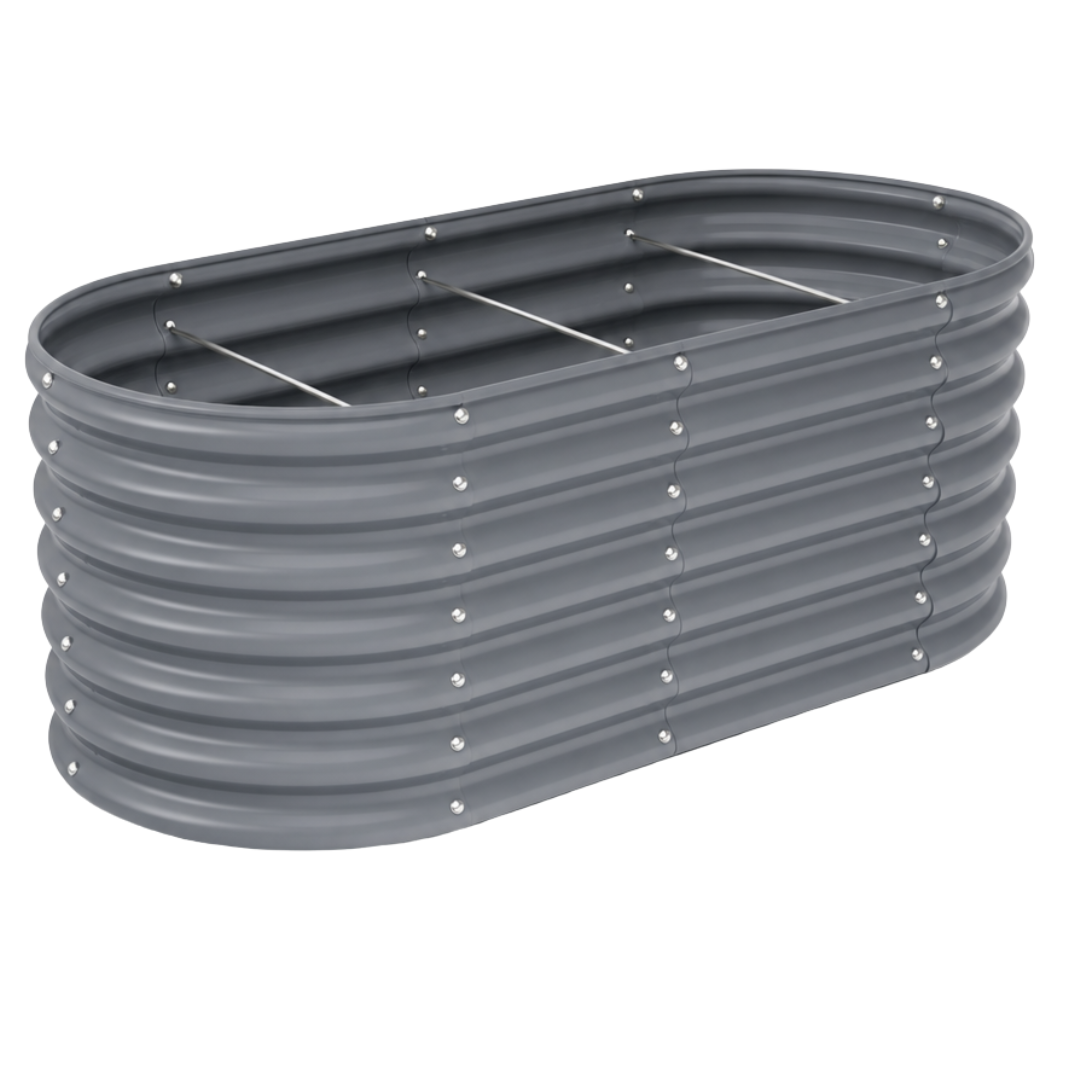 96x48x24 in ft Galvanized Raised Garden Bed 478 Gallon Oval Planter