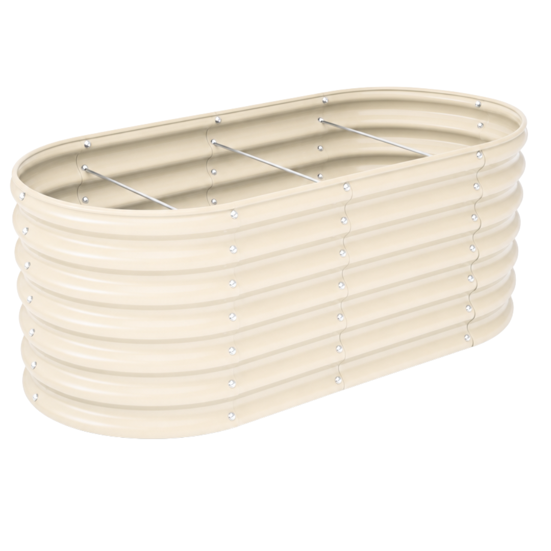 96x48x24 in ft Galvanized Raised Garden Bed 478 Gallon Oval Planter