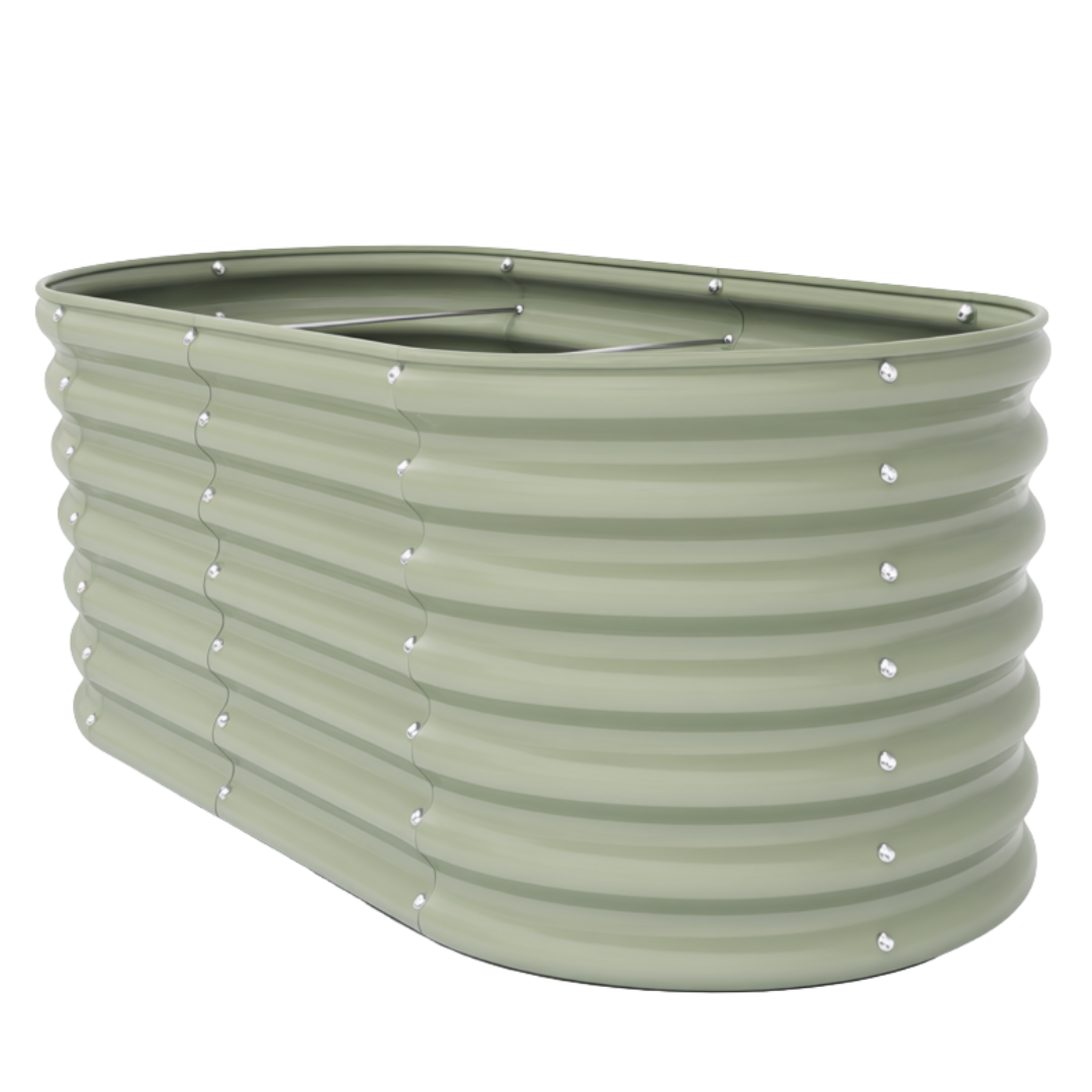 96x48x24 in ft Galvanized Raised Garden Bed 478 Gallon Oval Planter