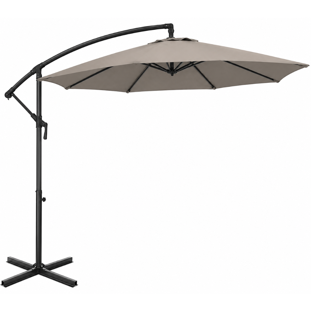 9 ft Cantilever Patio Umbrella with Cross Base and 360° Rotation