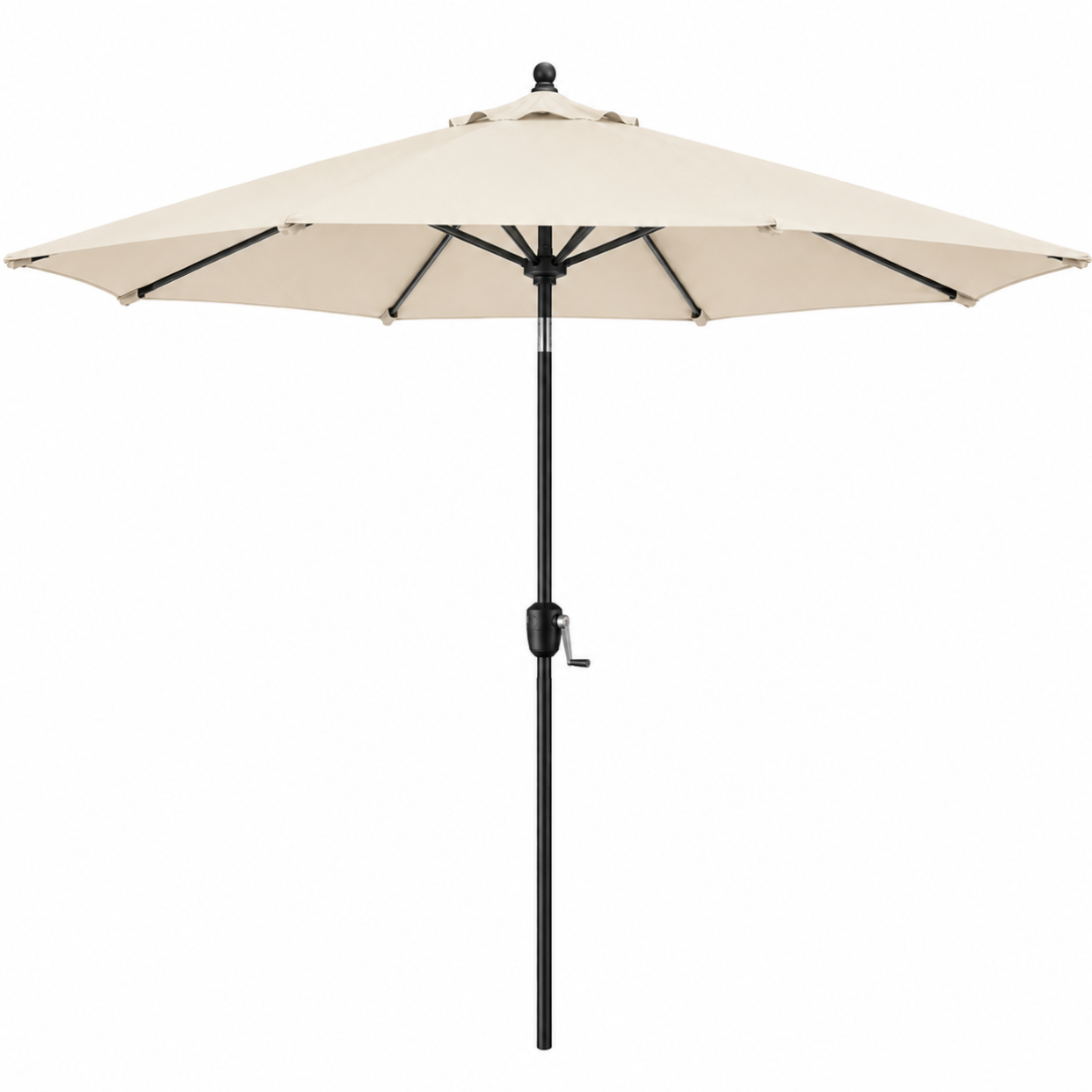 9 ft Patio Table Umbrella With Crank Tilt, 8 Ribs And UV Canopy