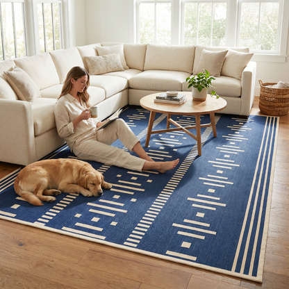 9x12 ft Reversible Polypropylene Outdoor Rug with UV Coating