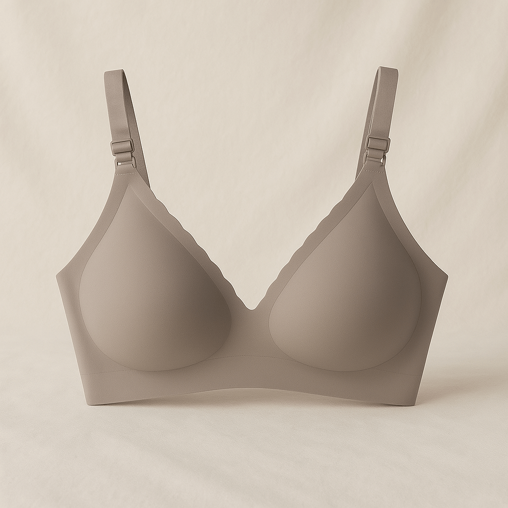 Velvet Nursing Bra-Huggleo-Gray-S