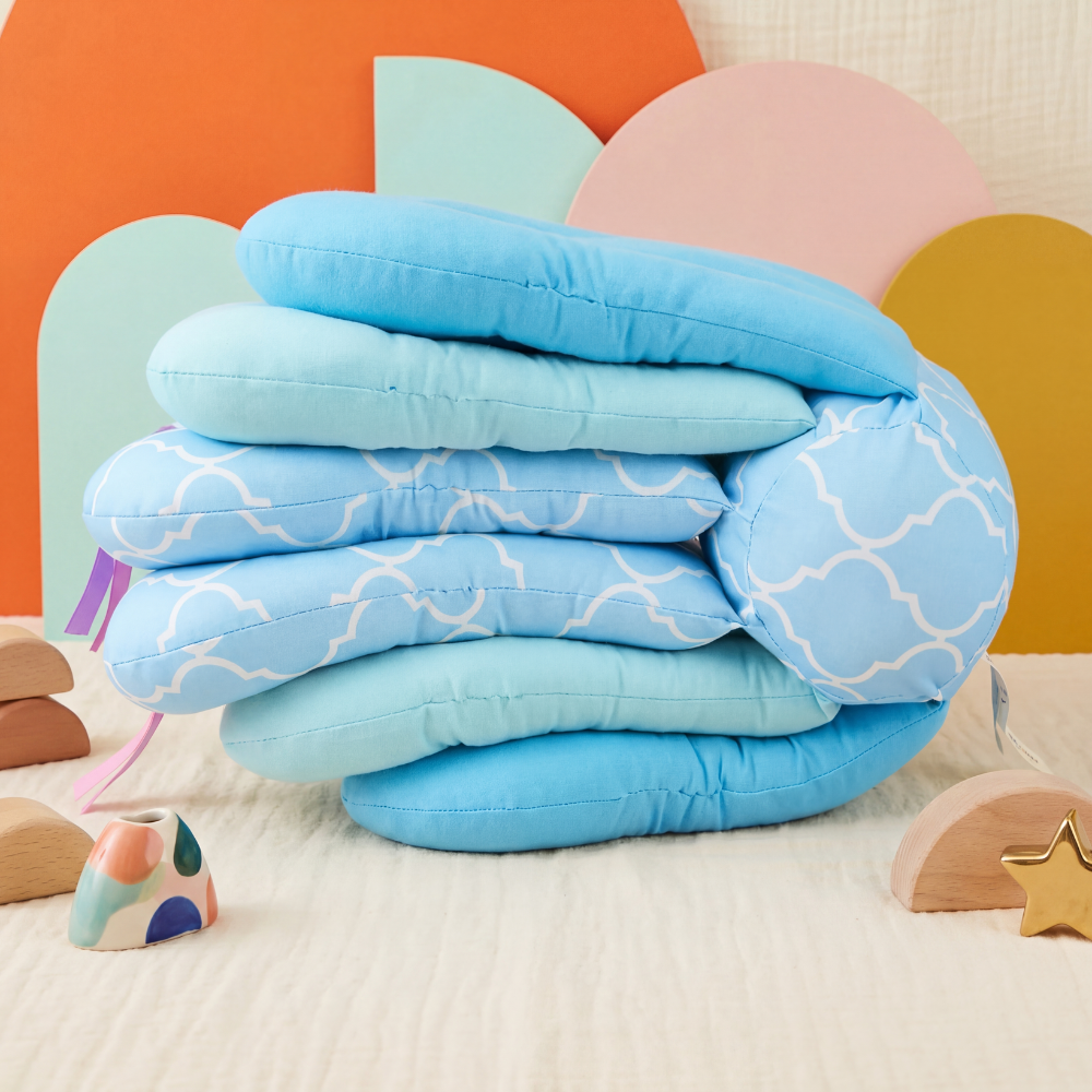 Cradle Multifunction Nursing Pillow-Huggleo-Blue-