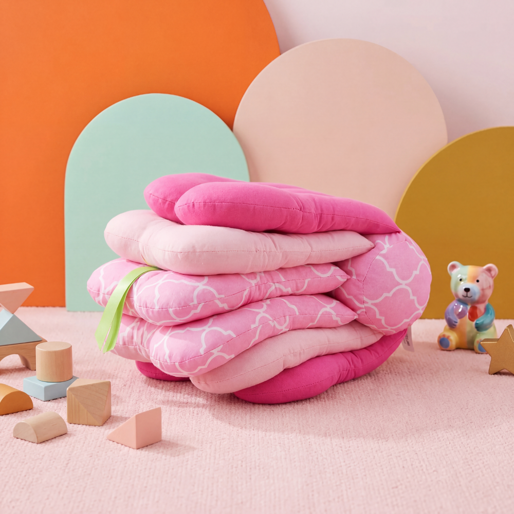 Cradle Multifunction Nursing Pillow-Huggleo-Pink-