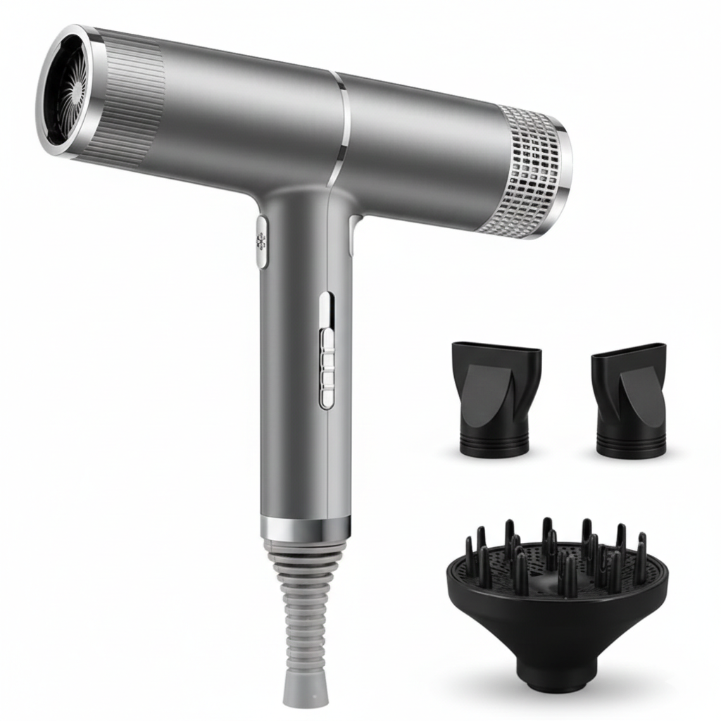 Luxe Ionic Hair Dryer-Huggleo-Gray-