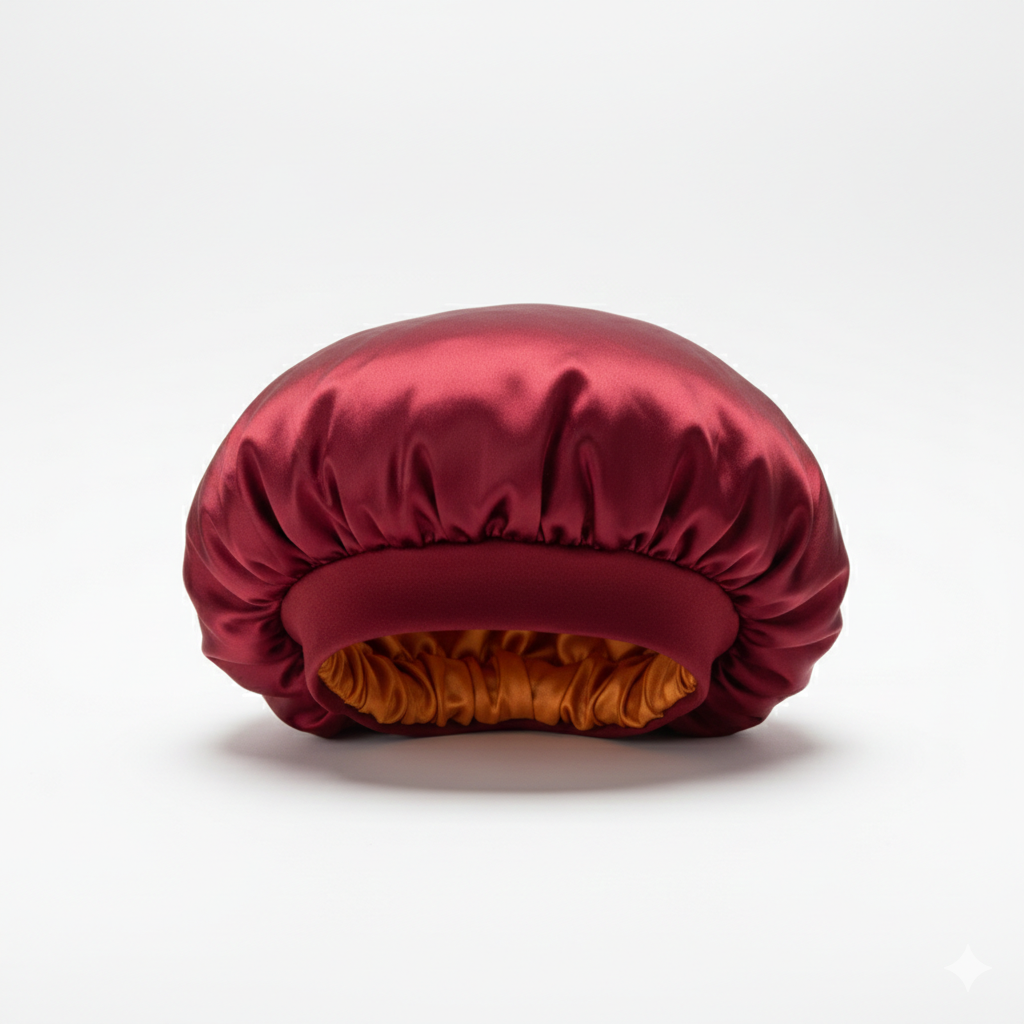 Velvet Satin Shower Cap-Huggleo-RED-