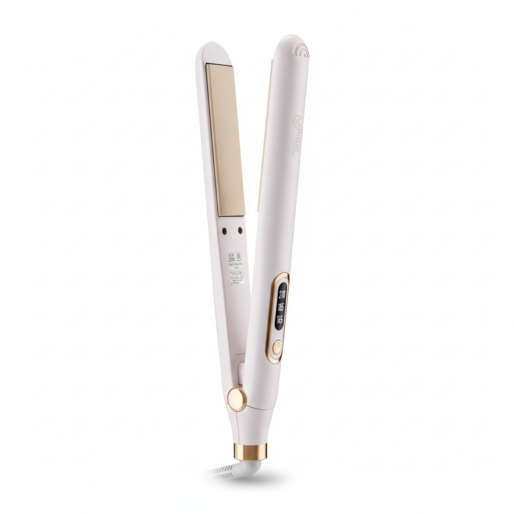 Sleek Hair Straightener Iron-Huggleo-Cherry Blossom Pink-