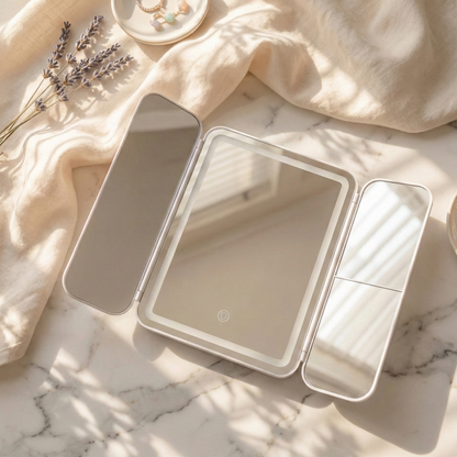 Glow Tri Fold Mirror-Huggleo-