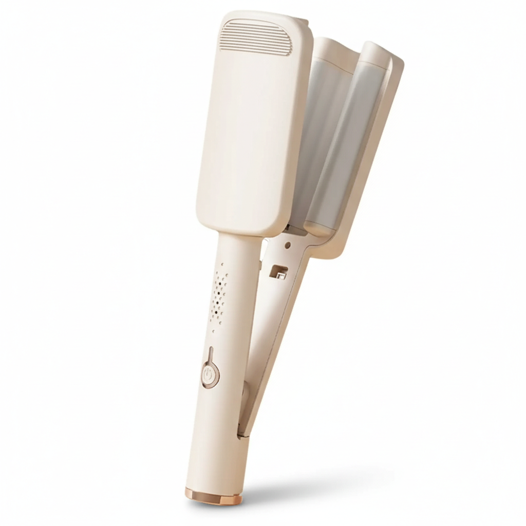 Wave Curling Wand Styler-Huggleo-Natural-