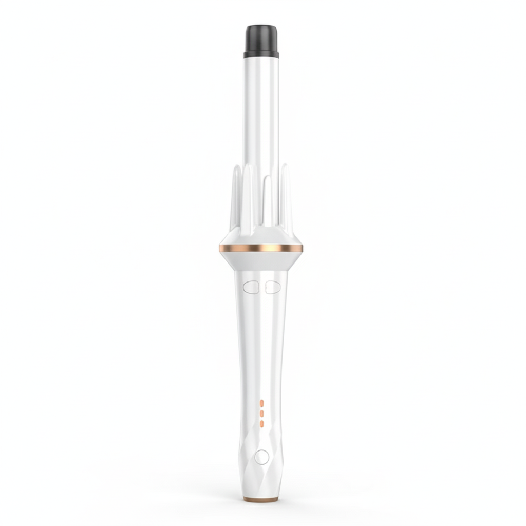 Auto Rotating Curling Wand-Huggleo-White-