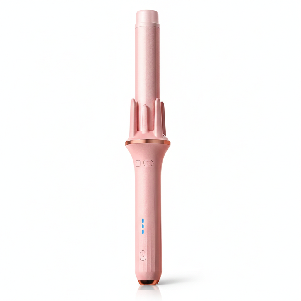 Auto Rotating Curling Wand-Huggleo-Pink-