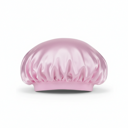 Velvet Satin Shower Cap-Huggleo-LIGHT PINK-