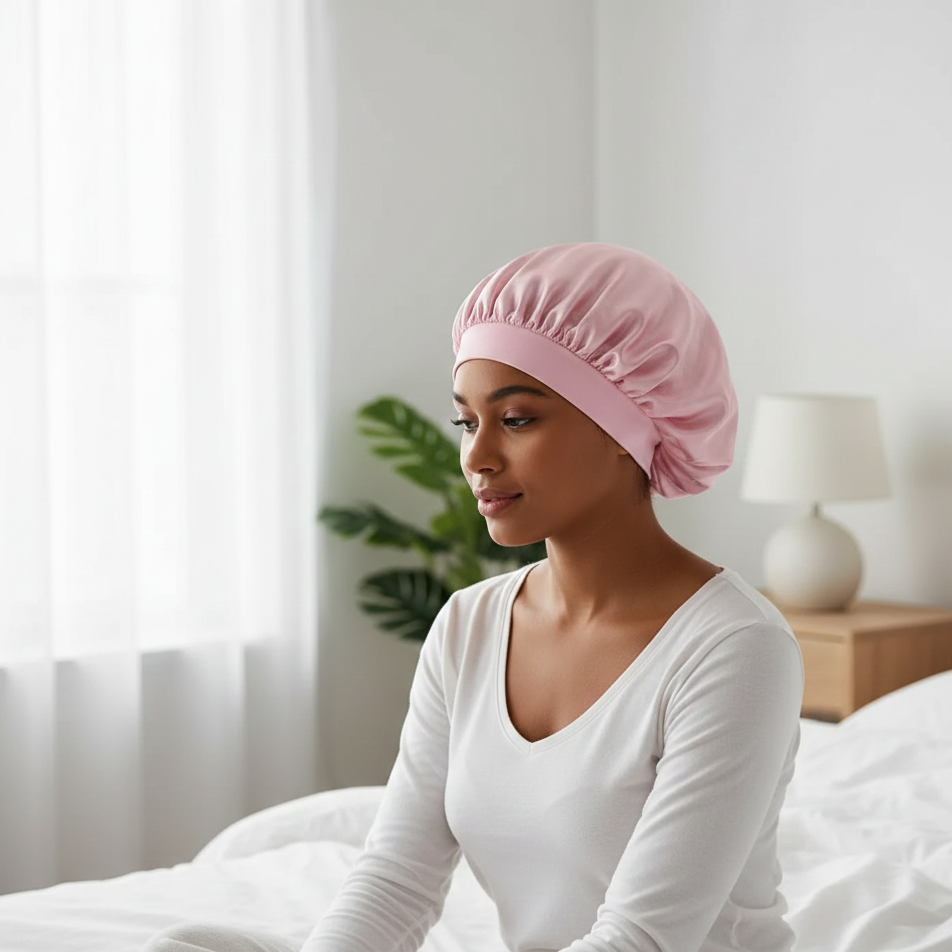 Velvet Satin Shower Cap-Huggleo-