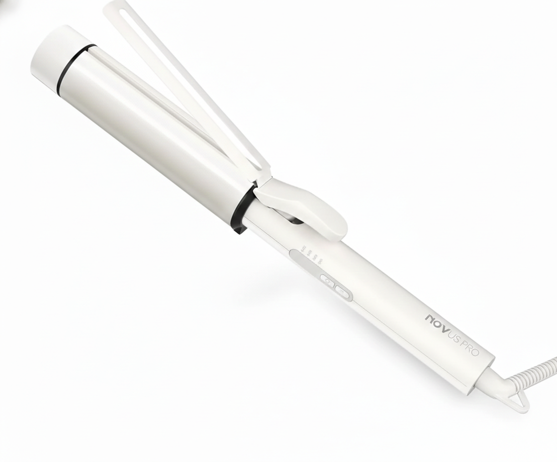 Spiral Curling Wand Styler-Huggleo-White-