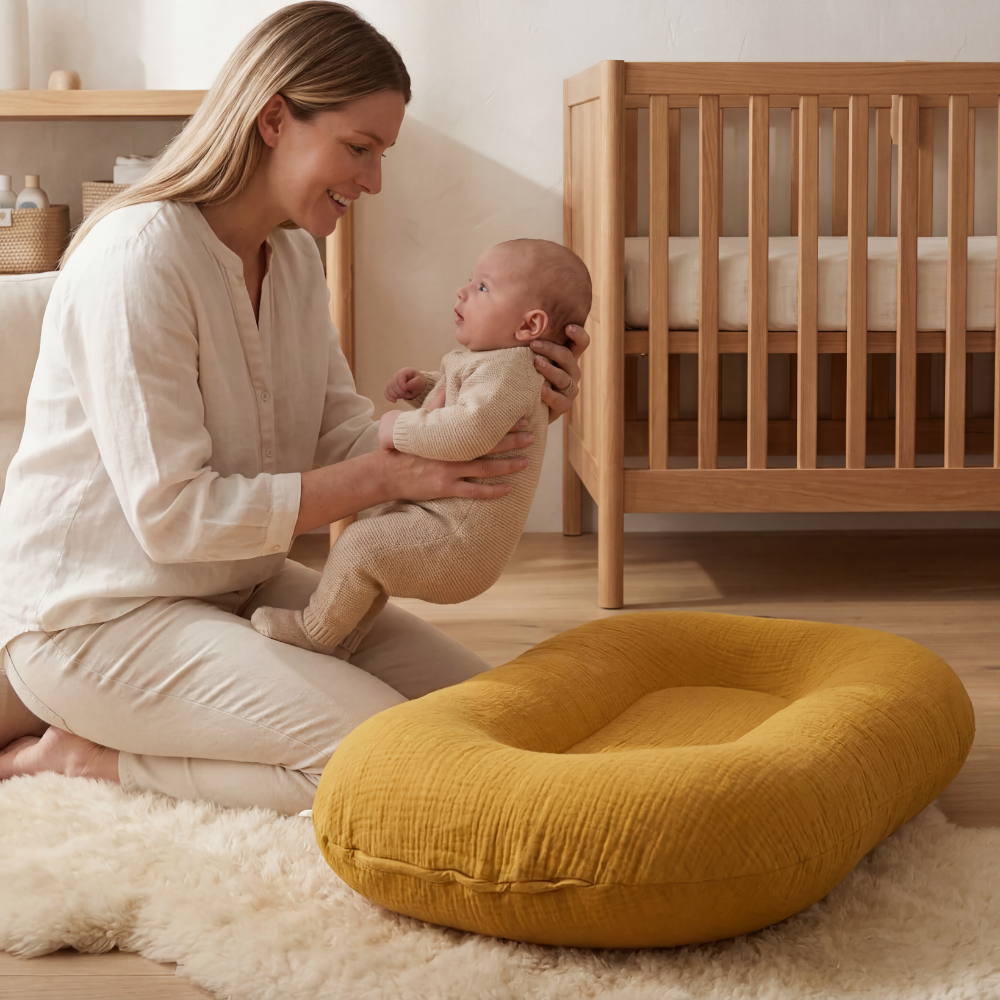 Nest Baby Lounger-Huggleo-Mustard-
