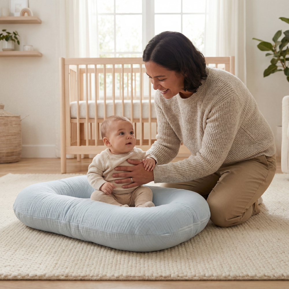 Nest Baby Lounger-Huggleo-Sky Blue-