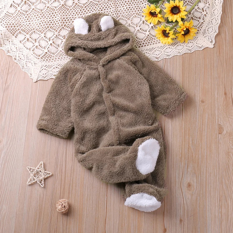 Cozy Cartoon Bear Baby Romper