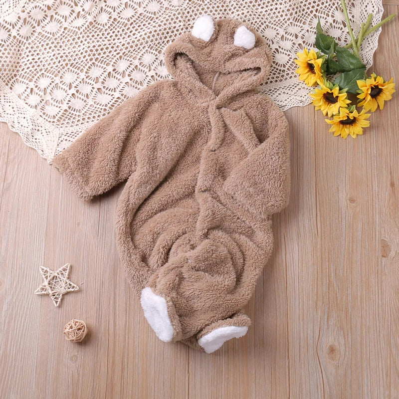 Cozy Cartoon Bear Baby Romper