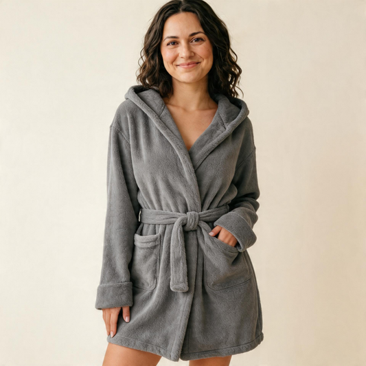 Cozy Nursing Robe-Huggleo-Gray-S