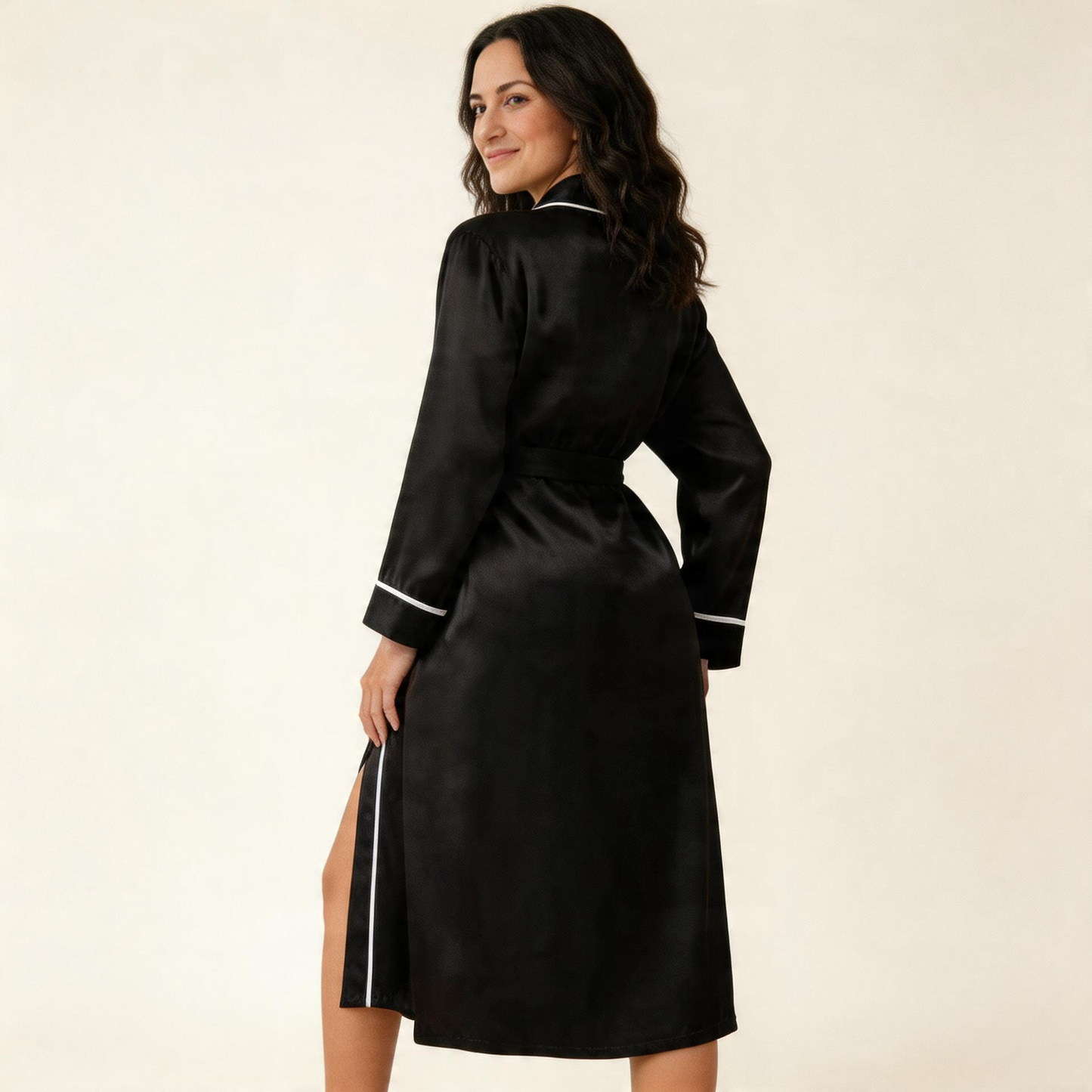 Moonlit Satin Nursing Robe-Huggleo-