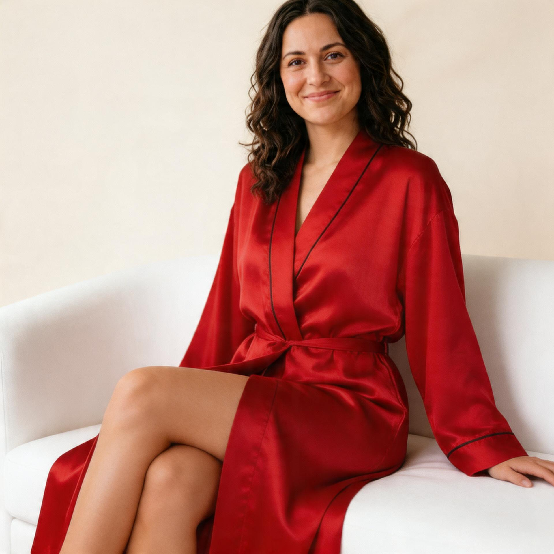 Moonlit Satin Nursing Robe-Huggleo-