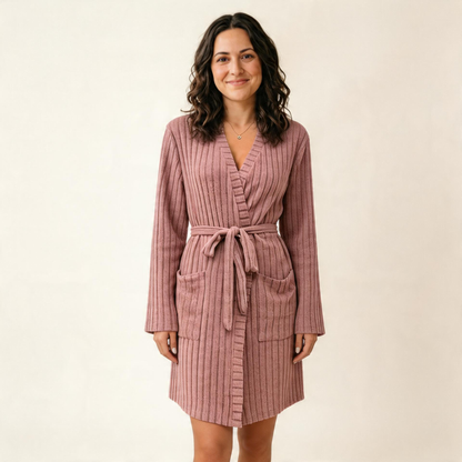 Quiet Ribbed Robe-Huggleo-S-