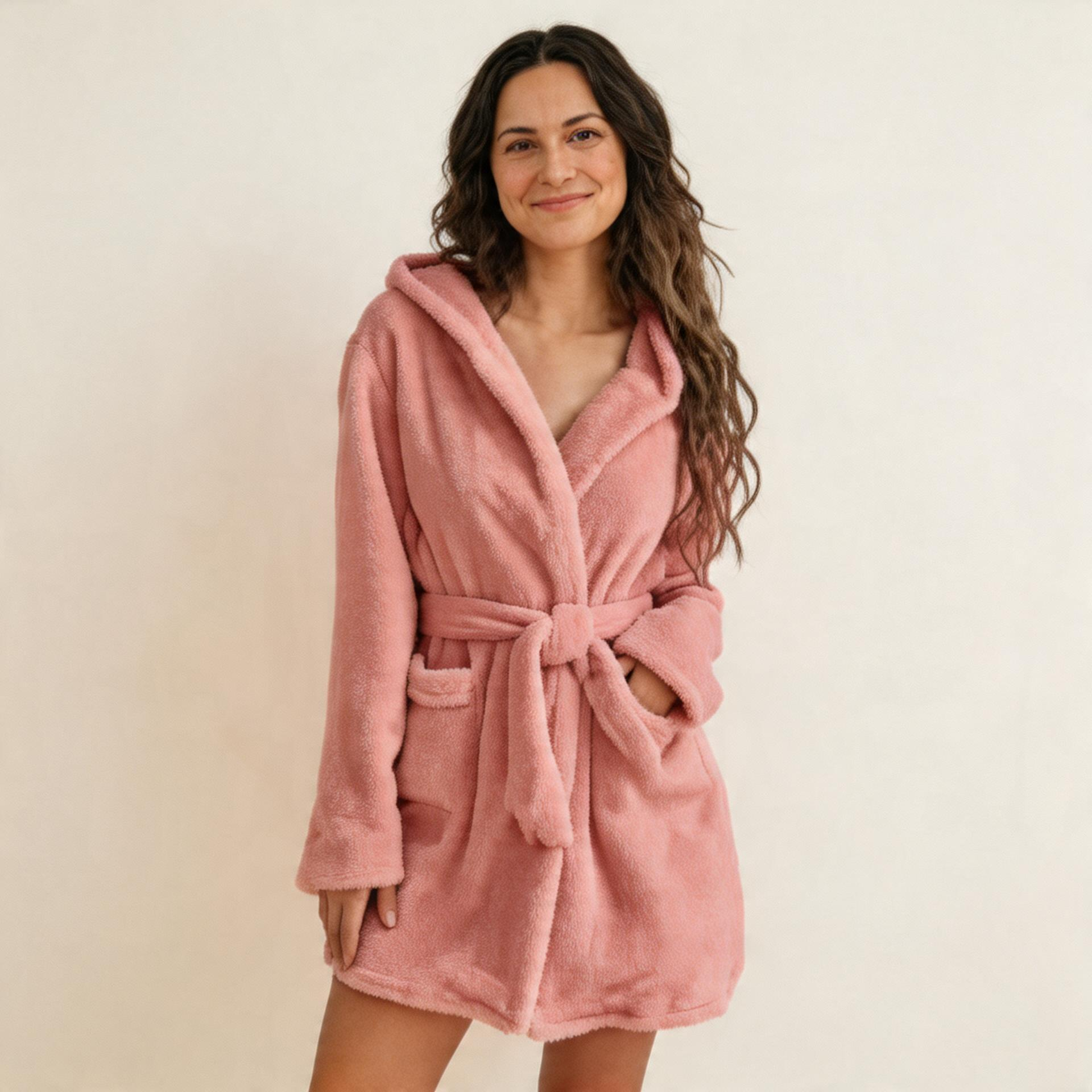 Cozy Nursing Robe-Huggleo-Pink-S