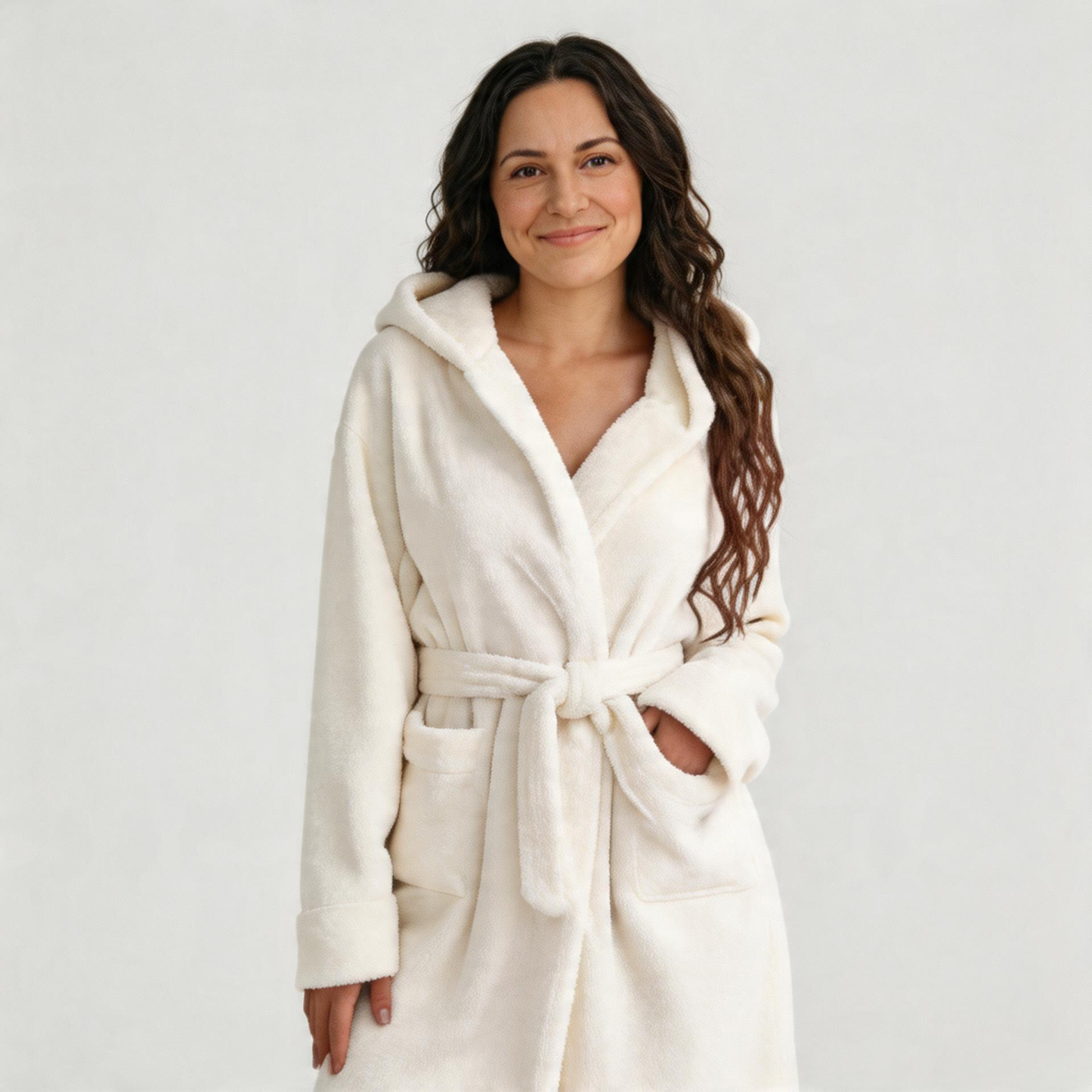 Cozy Nursing Robe-Huggleo-White-S