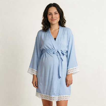 Whisper Nursing Robe-Huggleo-Sky Blue-S