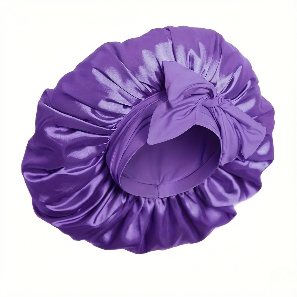 Lullaby Silk Sleep Bonnet-Huggleo-Purple-