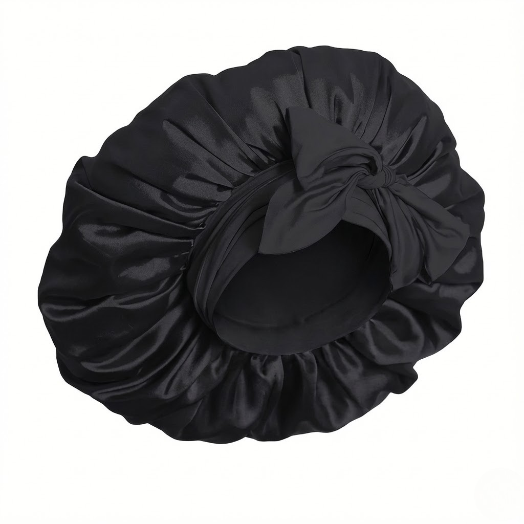 Lullaby Silk Sleep Bonnet-Huggleo-Onyx-