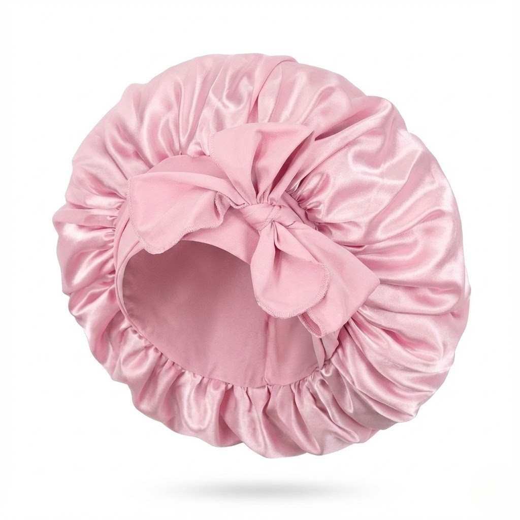 Lullaby Silk Sleep Bonnet-Huggleo-Light Pink-