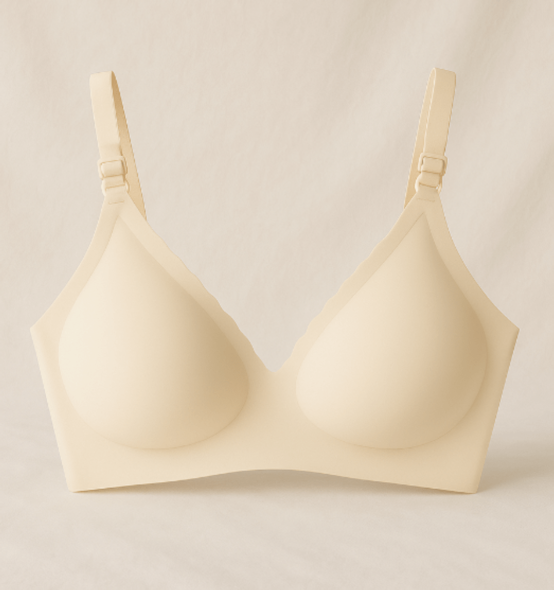 Velvet Nursing Bra-Huggleo-Cream-S