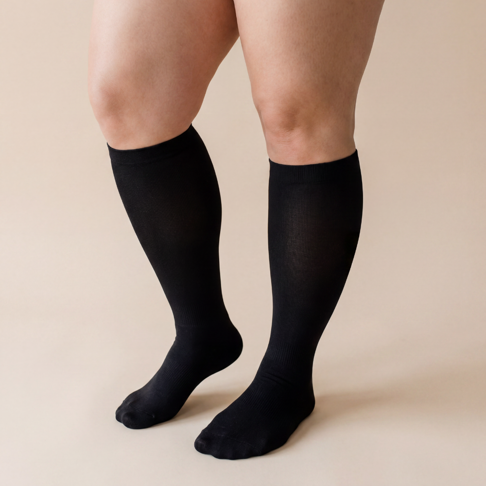 Calm Compression Socks-Huggleo-Black-2XL