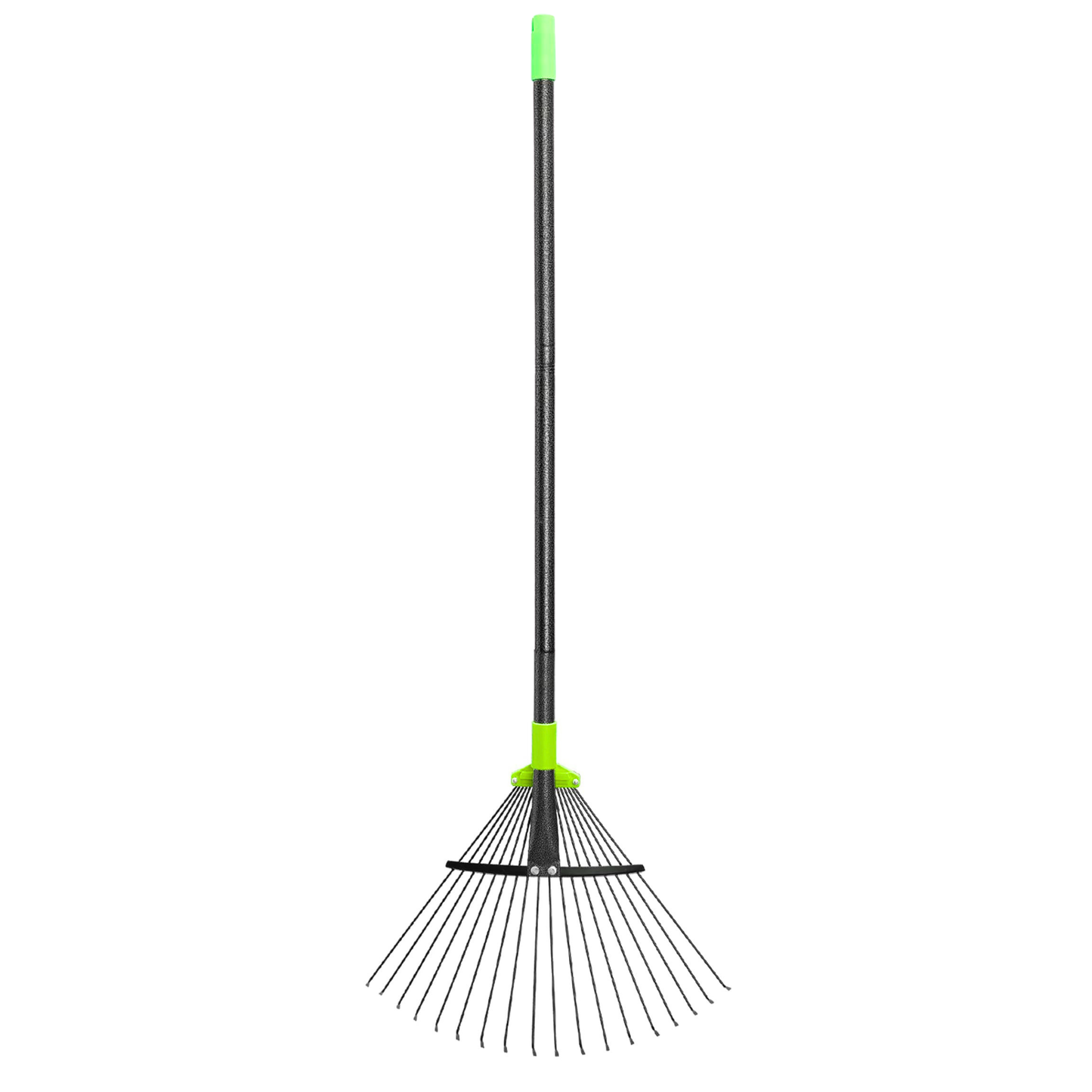 Adjustable Metal Leaf Rake with Expandable Head and Long Handle