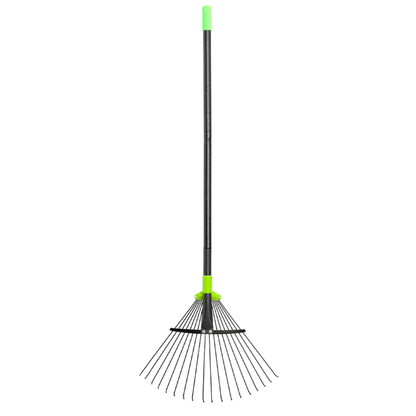 Adjustable Metal Leaf Rake with Expandable Head and Long Handle