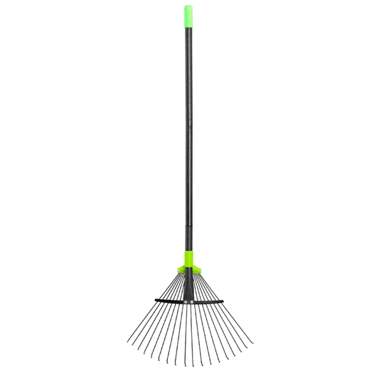 Adjustable Metal Leaf Rake with Expandable Head and Long Handle