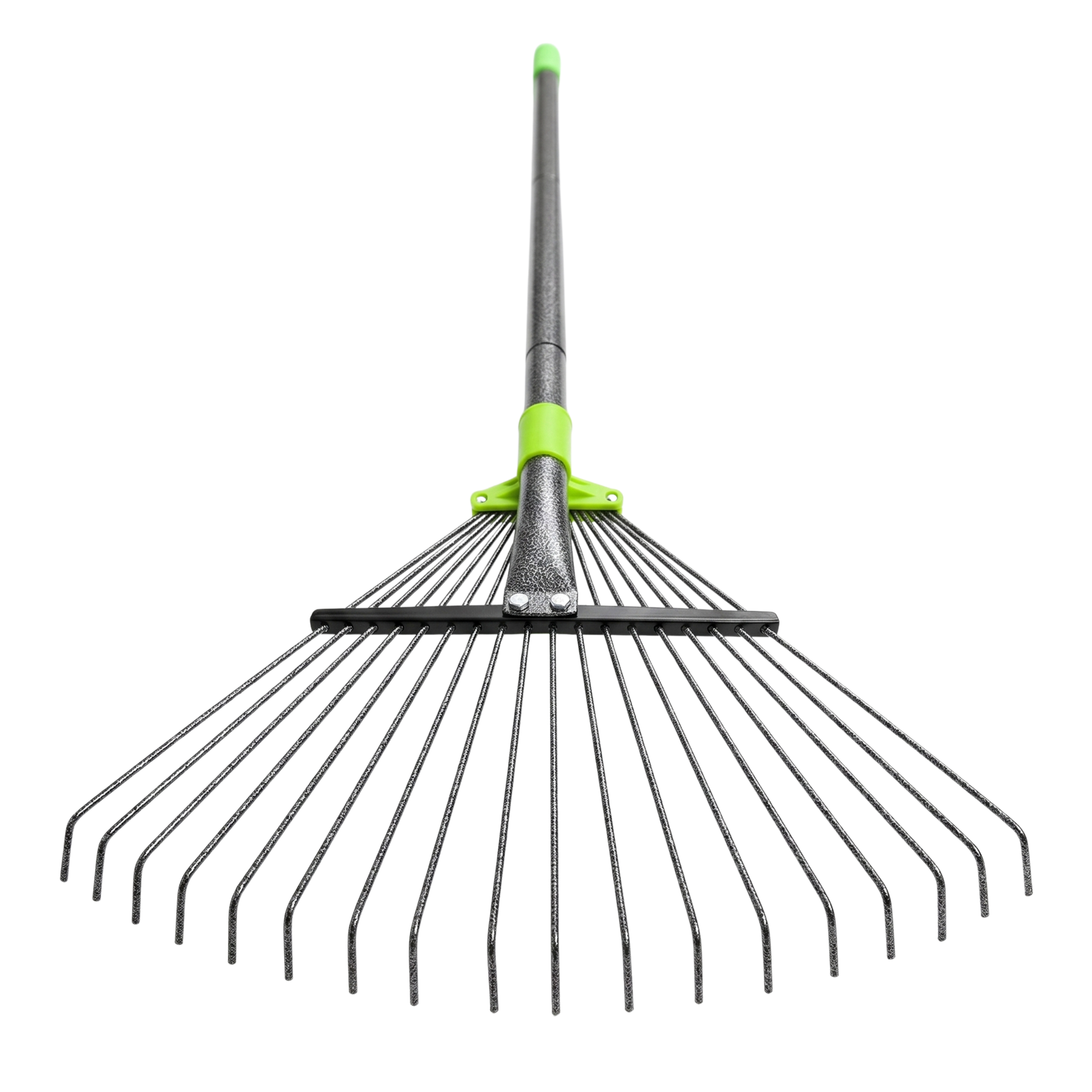Adjustable Metal Leaf Rake with Expandable Head and Long Handle