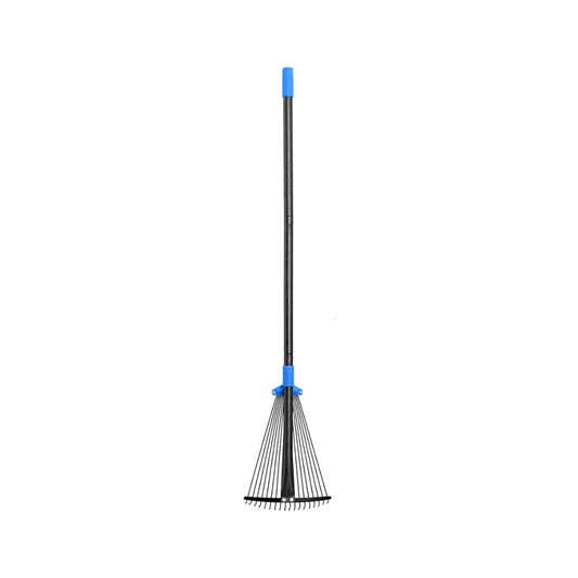 Adjustable Metal Leaf Rake with Expandable Head for Yard and Camping