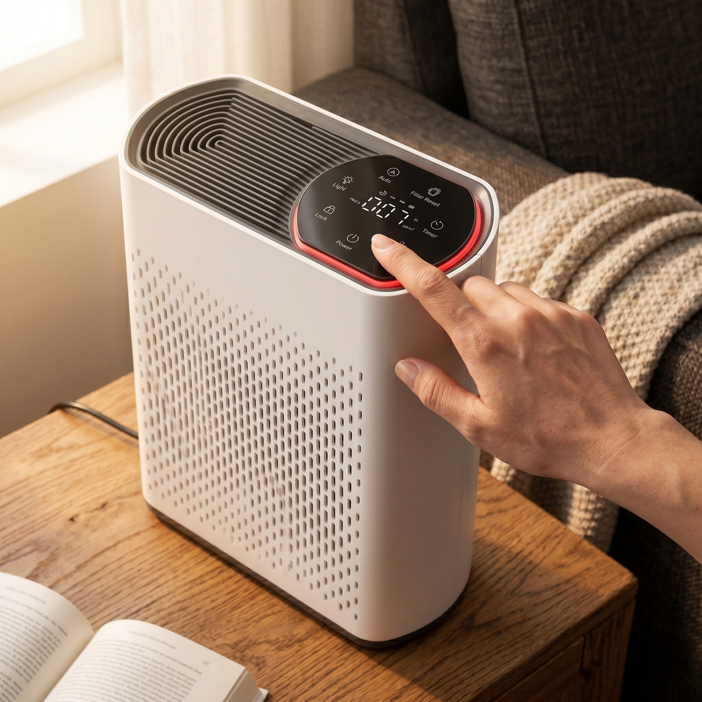 Air Purifier for Large Rooms with HEPA Filter and PM2.5 Sensor