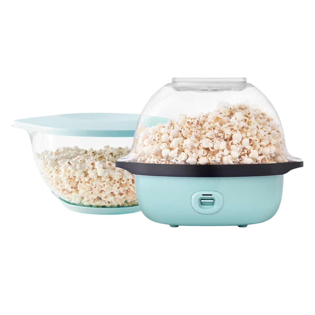 Automatic Stirring Popcorn Maker with Butter Tray and Serving Bowl