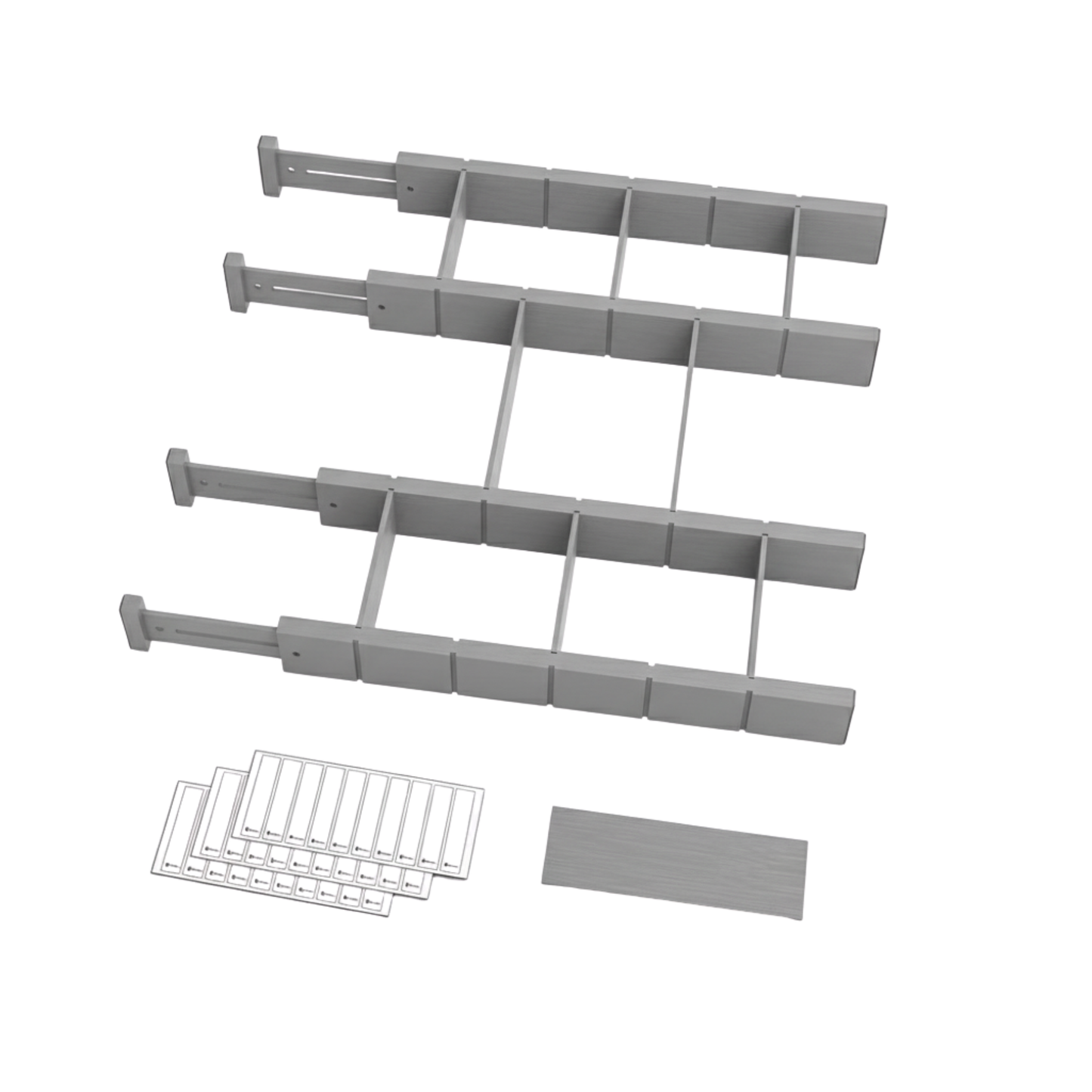Bamboo Drawer Dividers with Inserts & Labels, Adjustable Organizers