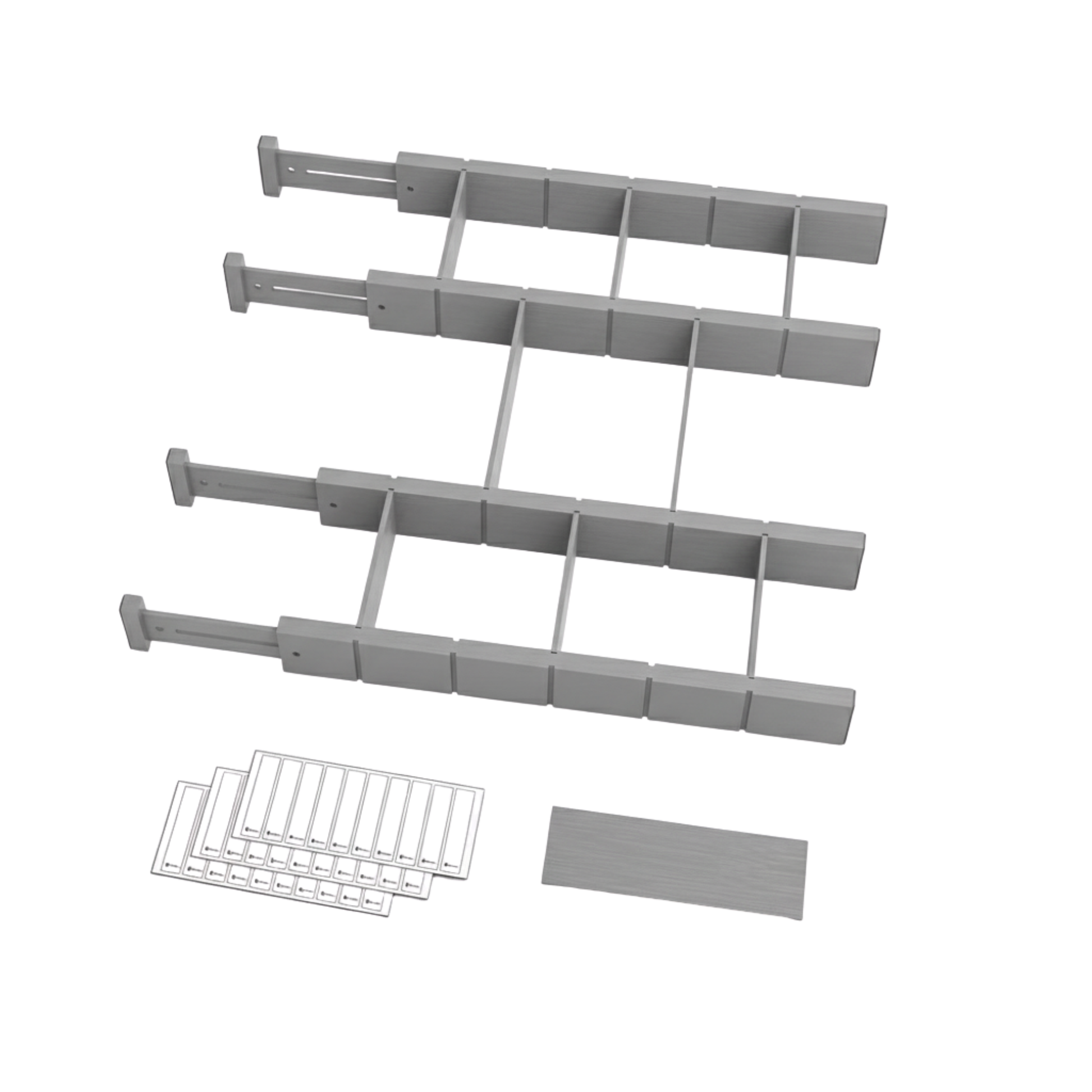 Bamboo Drawer Dividers with Inserts & Labels, Adjustable Organizers