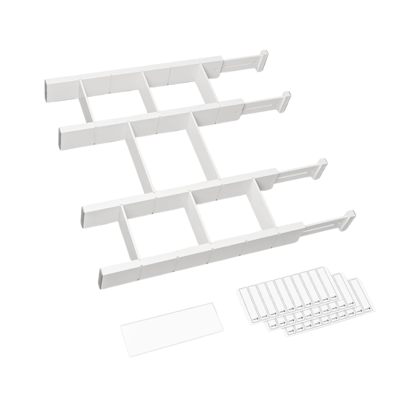 Bamboo Drawer Dividers with Inserts & Labels, Adjustable Organizers