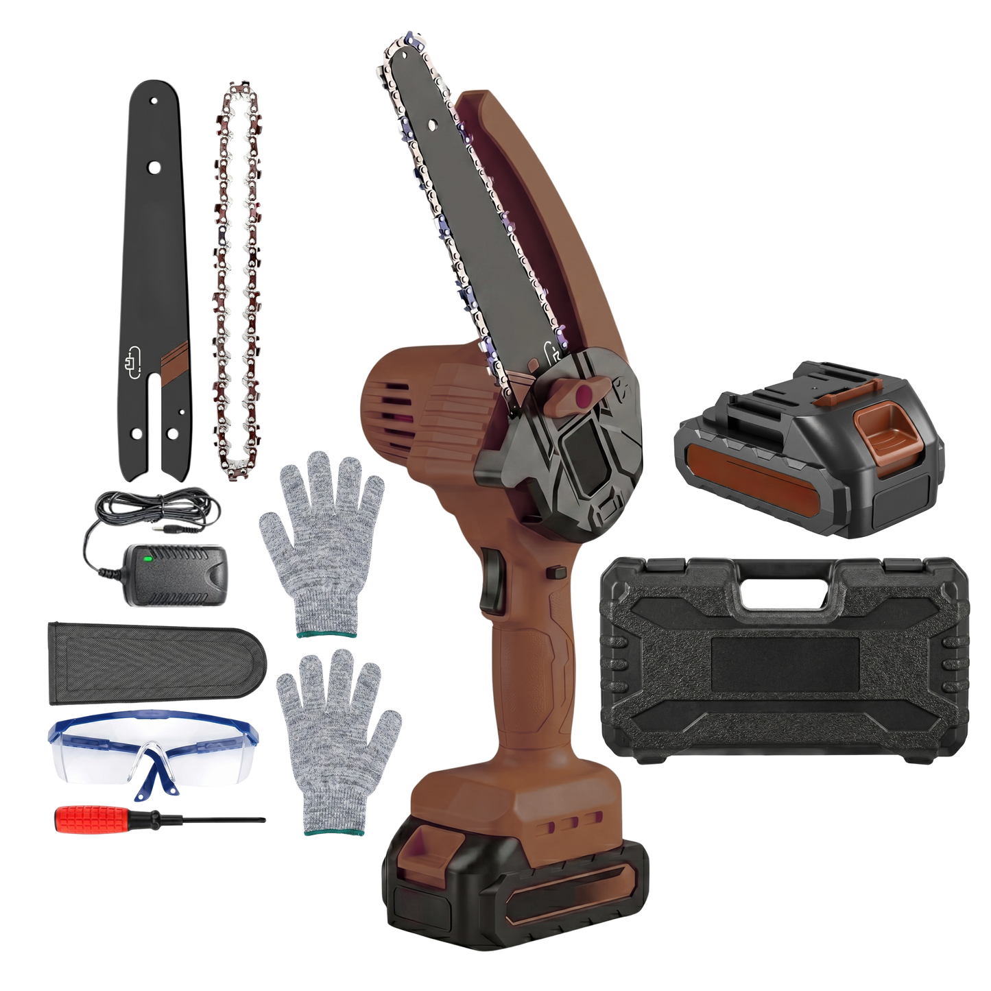 Battery Powered Mini Chainsaw for Tree Branch Cutting Tool Set