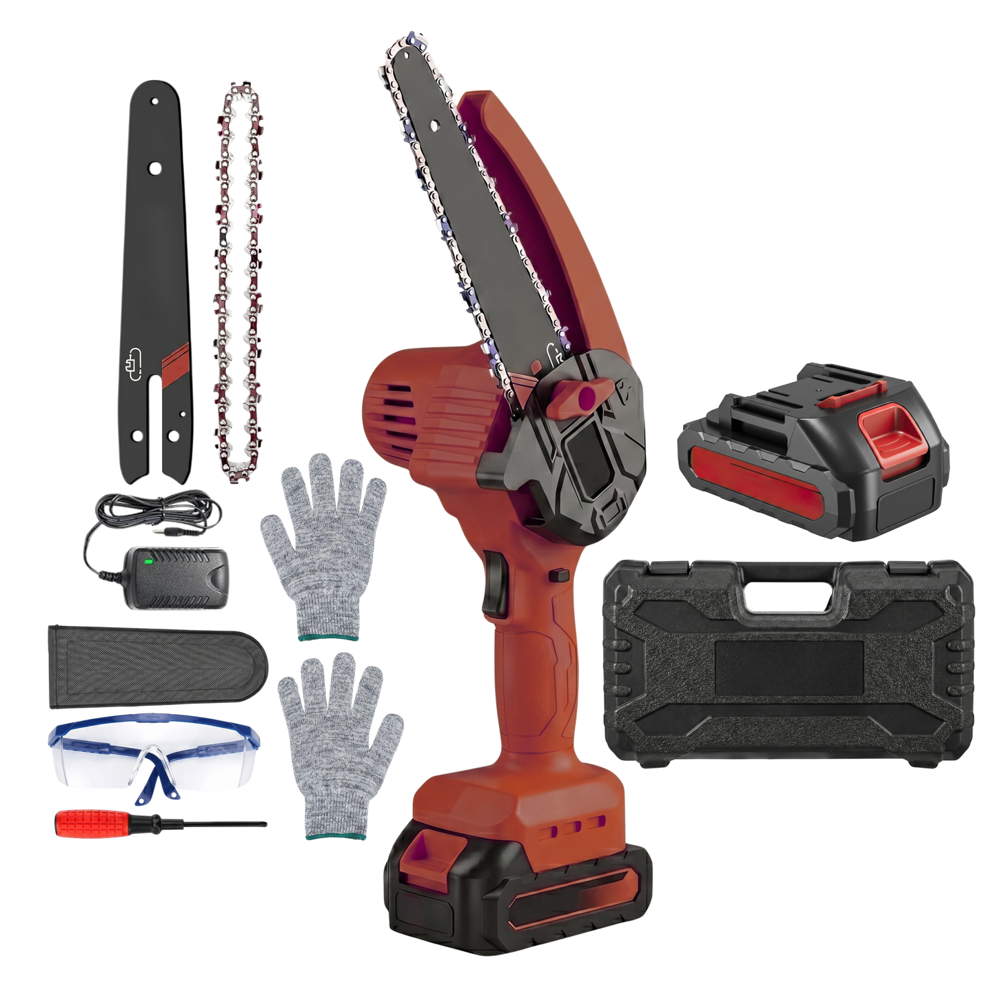 Battery Powered Mini Chainsaw for Tree Branch Cutting Tool Set